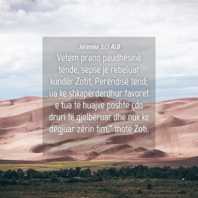 Picture 04 - Jeremia 3:13 ALB - Vetëm prano paudhësinë tënde, sepse je - Bible Verse Picture