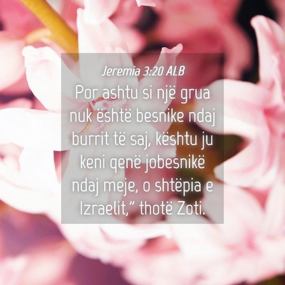 Picture 04 - Jeremia 3:20 ALB - Por ashtu si një grua nuk është besnike ndaj - Bible Verse Picture
