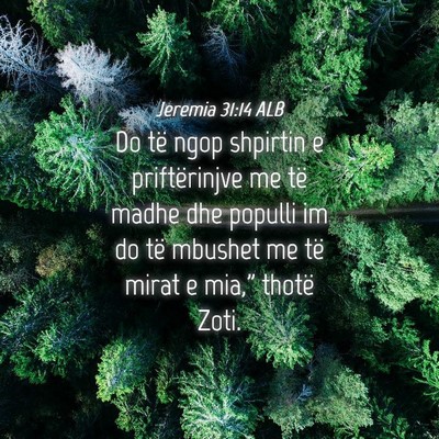 Picture 04 - Jeremia 31:14 ALB - Do të ngop shpirtin e priftërinjve me të madhe - Bible Verse Picture