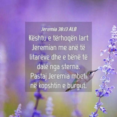 Picture 04 - Jeremia 38:13 ALB - Kështu e tërhoqën lart Jeremian me anë të - Bible Verse Picture