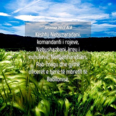 Picture 04 - Jeremia 39:13 ALB - Kështu Nebuzaradani, komandanti i rojeve, - Bible Verse Picture