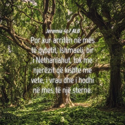 Picture 04 - Jeremia 41:7 ALB - Por kur arritën në mes të qytetit, Ishmaeli, - Bible Verse Picture