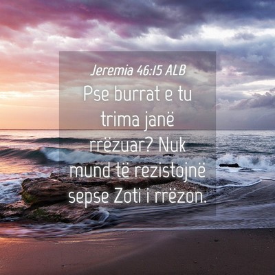 Picture 04 - Jeremia 46:15 ALB - Pse burrat e tu trima janë rrëzuar? Nuk mund - Bible Verse Picture