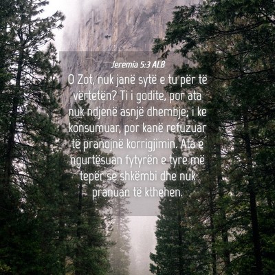 Picture 04 - Jeremia 5:3 ALB - O Zot, nuk janë sytë e tu për të vërtetën? - Bible Verse Picture