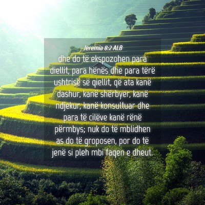 Picture 04 - Jeremia 8:2 ALB - dhe do të ekspozohen para diellit, para hënës - Bible Verse Picture