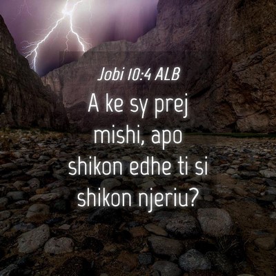 Picture 04 - Jobi 10:4 ALB - A ke sy prej mishi, apo shikon edhe ti si shikon - Bible Verse Picture