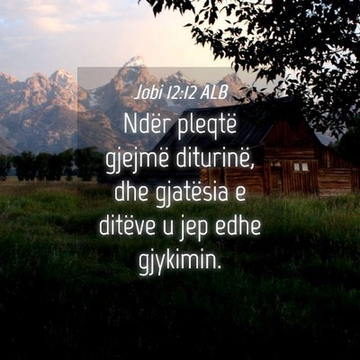Picture 04 - Jobi 12:12 ALB - Ndër pleqtë gjejmë diturinë, dhe gjatësia e - Bible Verse Picture