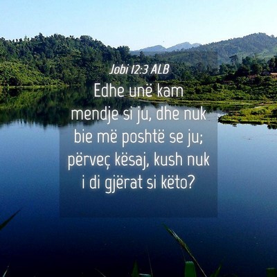 Picture 04 - Jobi 12:3 ALB - Edhe unë kam mendje si ju, dhe nuk bie më - Bible Verse Picture