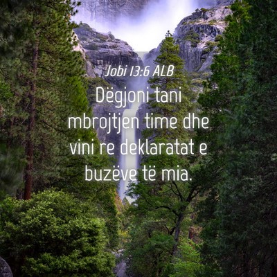 Picture 04 - Jobi 13:6 ALB - Dëgjoni tani mbrojtjen time dhe vini re - Bible Verse Picture