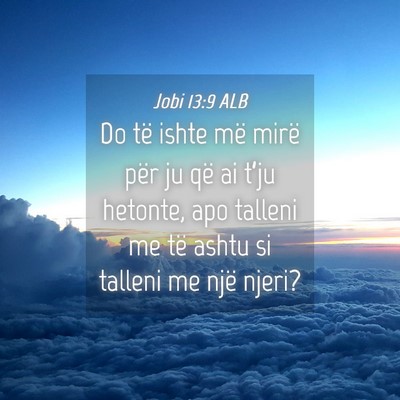 Picture 04 - Jobi 13:9 ALB - Do të ishte më mirë për ju që ai t’ju - Bible Verse Picture
