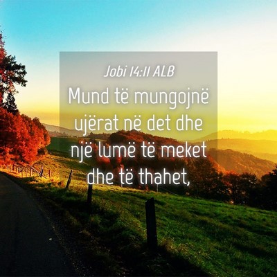 Picture 04 - Jobi 14:11 ALB - Mund të mungojnë ujërat në det dhe një lumë - Bible Verse Picture