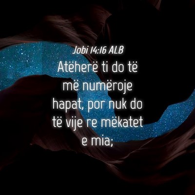 Picture 04 - Jobi 14:16 ALB - Atëherë ti do të më numëroje hapat, por nuk - Bible Verse Picture