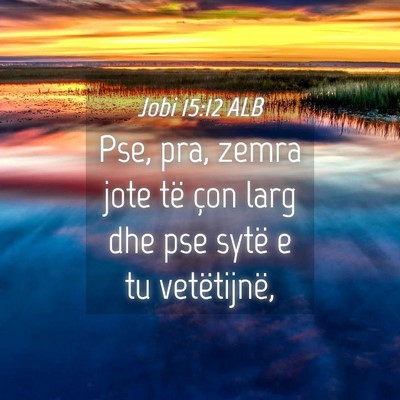 Picture 04 - Jobi 15:12 ALB - Pse, pra, zemra jote të çon larg dhe pse sytë - Bible Verse Picture