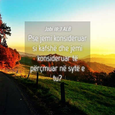 Picture 04 - Jobi 18:3 ALB - Pse jemi konsideruar si kafshë dhe jemi - Bible Verse Picture