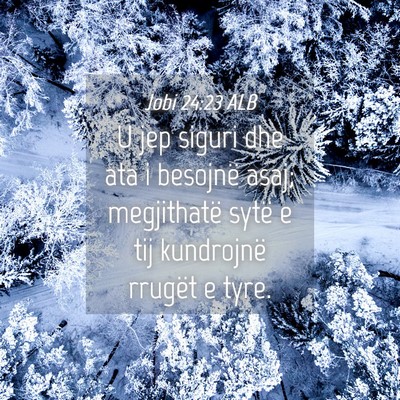 Picture 04 - Jobi 24:23 ALB - U jep siguri dhe ata i besojnë asaj; megjithatë - Bible Verse Picture