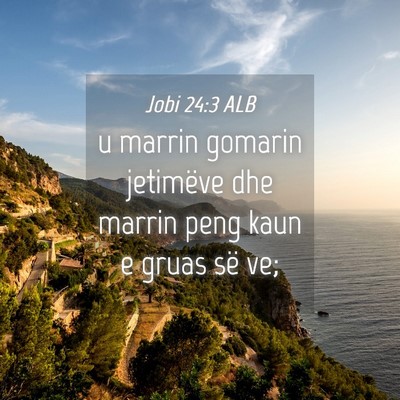 Picture 04 - Jobi 24:3 ALB - u marrin gomarin jetimëve dhe marrin peng kaun e - Bible Verse Picture