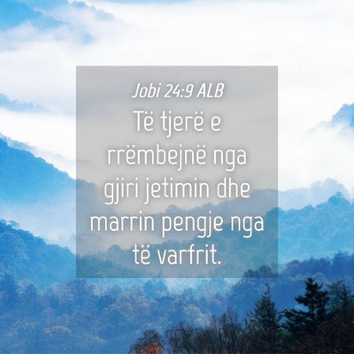 Picture 04 - Jobi 24:9 ALB - Të tjerë e rrëmbejnë nga gjiri jetimin dhe - Bible Verse Picture