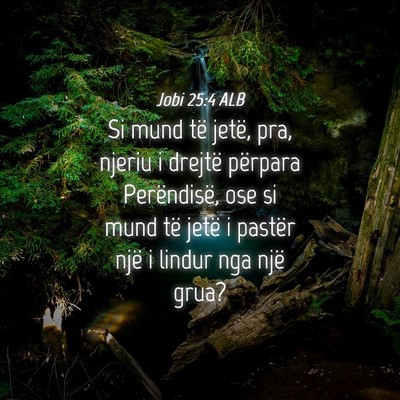 Picture 04 - Jobi 25:4 ALB - Si mund të jetë, pra, njeriu i drejtë përpara - Bible Verse Picture