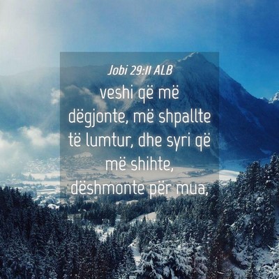 Picture 04 - Jobi 29:11 ALB - veshi që më dëgjonte, më shpallte të lumtur, - Bible Verse Picture