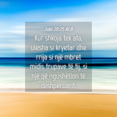 Picture 04 - Jobi 29:25 ALB - Kur shkoja tek ata, ulesha si kryetar dhe rrija - Bible Verse Picture