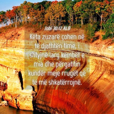 Picture 04 - Jobi 30:12 ALB - Këta zuzarë çohen në të djathtën time, i - Bible Verse Picture