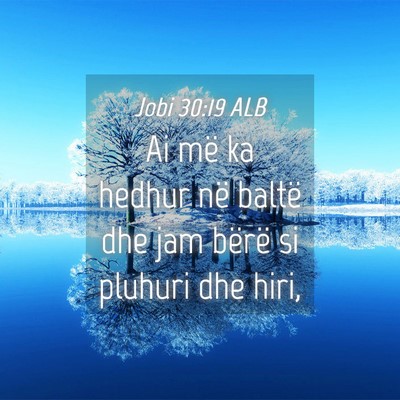 Picture 04 - Jobi 30:19 ALB - Ai më ka hedhur në baltë dhe jam bërë si - Bible Verse Picture