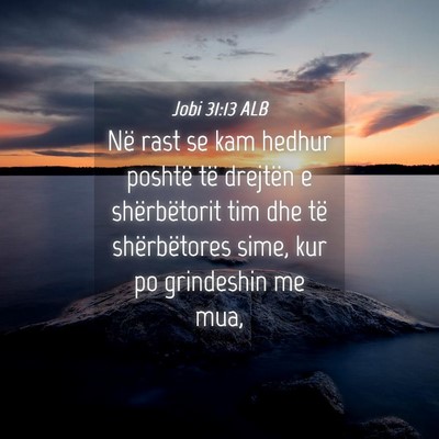 Picture 04 - Jobi 31:13 ALB - Në rast se kam hedhur poshtë të drejtën e - Bible Verse Picture