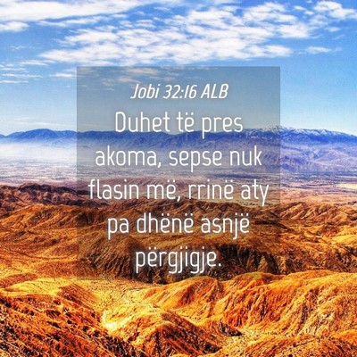 Picture 04 - Jobi 32:16 ALB - Duhet të pres akoma, sepse nuk flasin më, - Bible Verse Picture