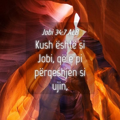 Picture 04 - Jobi 34:7 ALB - Kush është si Jobi, që e pi përqeshjen si - Bible Verse Picture