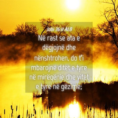 Picture 04 - Jobi 36:11 ALB - Në rast se ata e dëgjojnë dhe nënshtrohen, do - Bible Verse Picture
