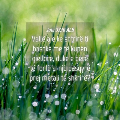 Picture 04 - Jobi 37:18 ALB - Vallë a e ke shtrirë ti bashkë me të kupën - Bible Verse Picture