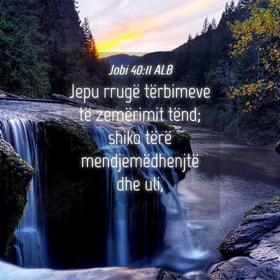 Picture 04 - Jobi 40:11 ALB - Jepu rrugë tërbimeve të zemërimit tënd; - Bible Verse Picture