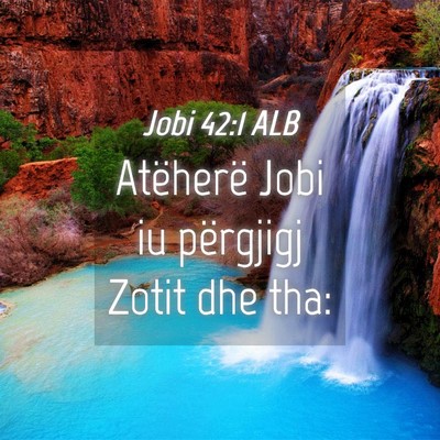 Picture 04 - Jobi 42:1 ALB - Atëherë Jobi iu përgjigj Zotit dhe - Bible Verse Picture