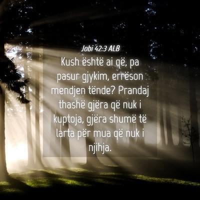 Picture 04 - Jobi 42:3 ALB - Kush është ai që, pa pasur gjykim, errëson - Bible Verse Picture