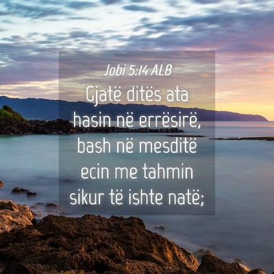 Picture 04 - Jobi 5:14 ALB - Gjatë ditës ata hasin në errësirë, bash në - Bible Verse Picture