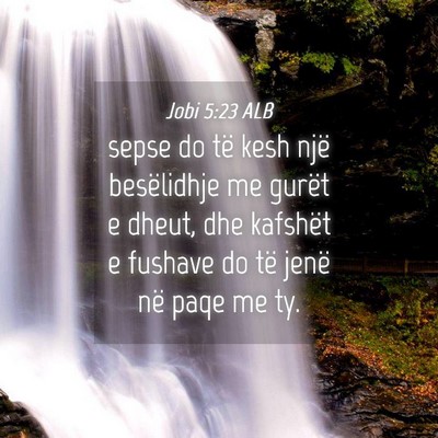 Picture 04 - Jobi 5:23 ALB - sepse do të kesh një besëlidhje me gurët e - Bible Verse Picture