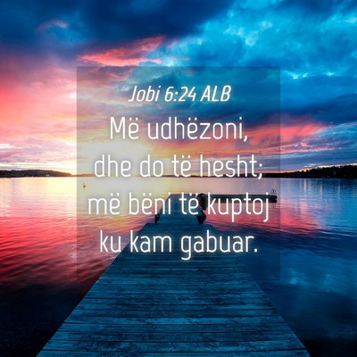 Picture 04 - Jobi 6:24 ALB - Më udhëzoni, dhe do të hesht; më bëni të - Bible Verse Picture