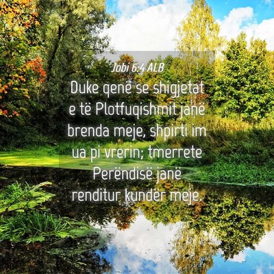 Picture 04 - Jobi 6:4 ALB - Duke qenë se shigjetat e të Plotfuqishmit janë - Bible Verse Picture