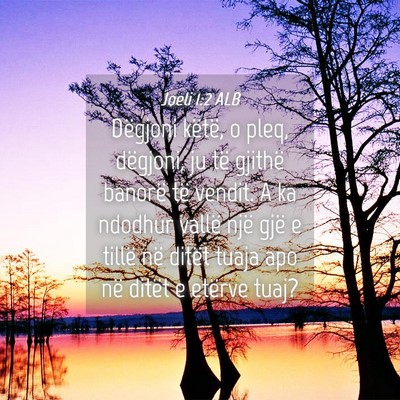 Picture 04 - Joeli 1:2 ALB - Dëgjoni këtë, o pleq, dëgjoni, ju të gjithë - Bible Verse Picture