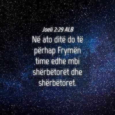 Picture 04 - Joeli 2:29 ALB - Në ato ditë do të përhap Frymën time edhe - Bible Verse Picture
