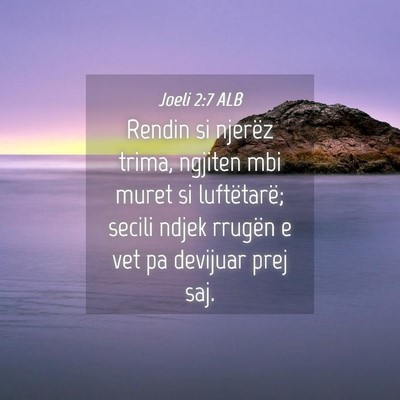 Picture 04 - Joeli 2:7 ALB - Rendin si njerëz trima, ngjiten mbi muret si - Bible Verse Picture