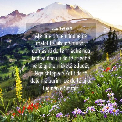Picture 04 - Joeli 3:18 ALB - Atë ditë do të ndodhë që malet të pikojnë - Bible Verse Picture