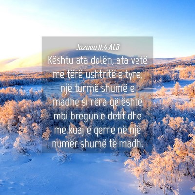Picture 04 - Jozueu 11:4 ALB - Kështu ata dolën, ata vetë me tërë ushtritë - Bible Verse Picture