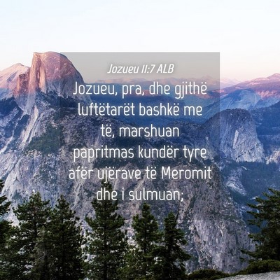 Picture 04 - Jozueu 11:7 ALB - Jozueu, pra, dhe gjithë luftëtarët bashkë me - Bible Verse Picture