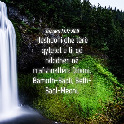 Picture 04 - Jozueu 13:17 ALB - Heshboni dhe tërë qytetet e tij që ndodhen në - Bible Verse Picture