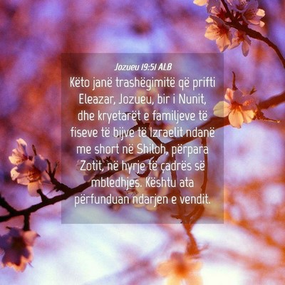Picture 04 - Jozueu 19:51 ALB - Këto janë trashëgimitë që prifti Eleazar, - Bible Verse Picture