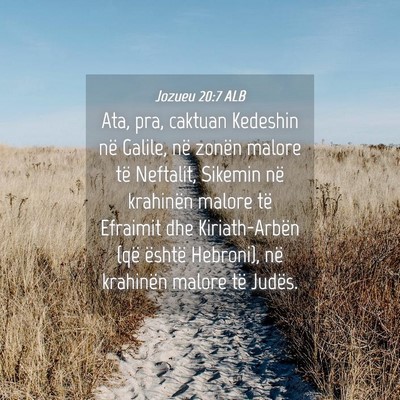 Picture 04 - Jozueu 20:7 ALB - Ata, pra, caktuan Kedeshin në Galile, në zonën - Bible Verse Picture