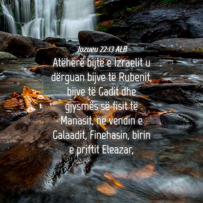 Picture 04 - Jozueu 22:13 ALB - Atëherë bijtë e Izraelit u dërguan bijve të - Bible Verse Picture