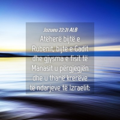 Picture 04 - Jozueu 22:21 ALB - Atëherë bijtë e Rubenit, bijtë e Gadit dhe - Bible Verse Picture