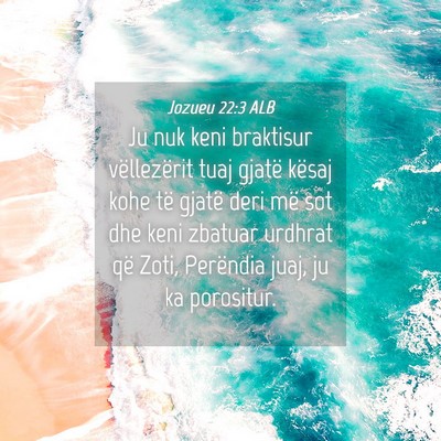 Picture 04 - Jozueu 22:3 ALB - Ju nuk keni braktisur vëllezërit tuaj gjatë - Bible Verse Picture